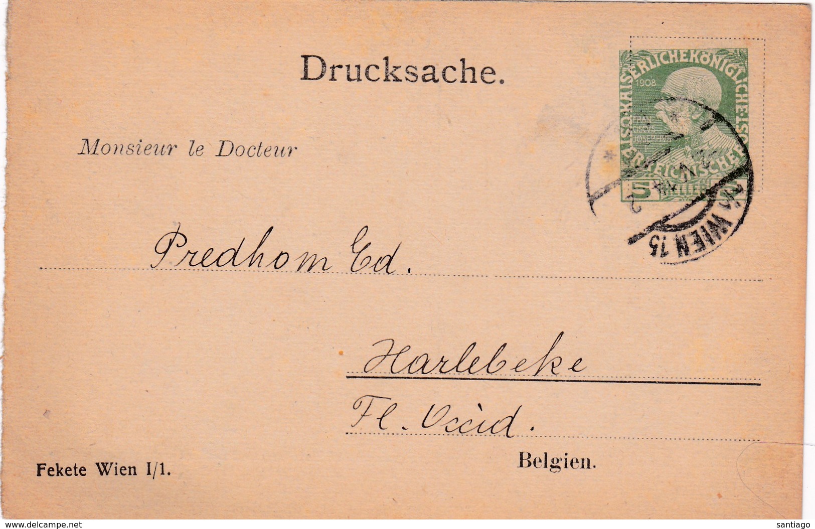 Postwaardestuk Voor Belgie ( Belgien ) Bestemd Voor Dokters En Apothekers ( Tabletten De Marienbad / Prof.Dr De Basch ) - Sonstige & Ohne Zuordnung