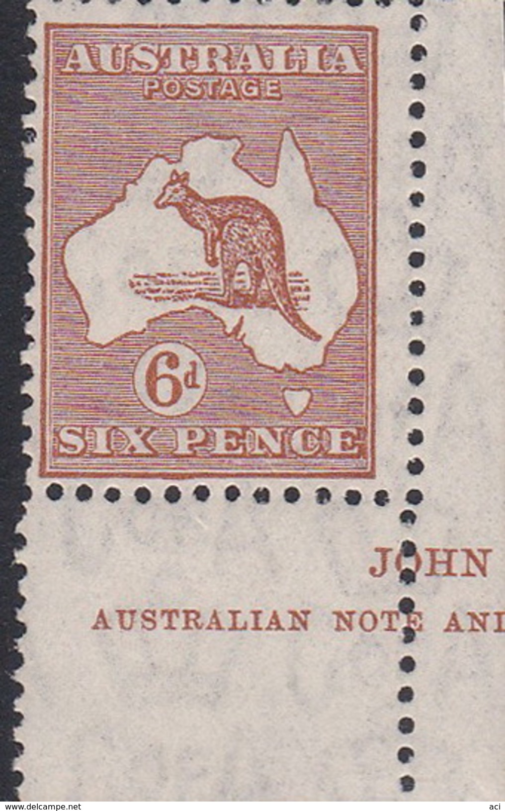 Australia SG 132 1931-47 Kangaroos C Of A Watermark 6d Chestnut  Mint Never Hinged - Ungebraucht
