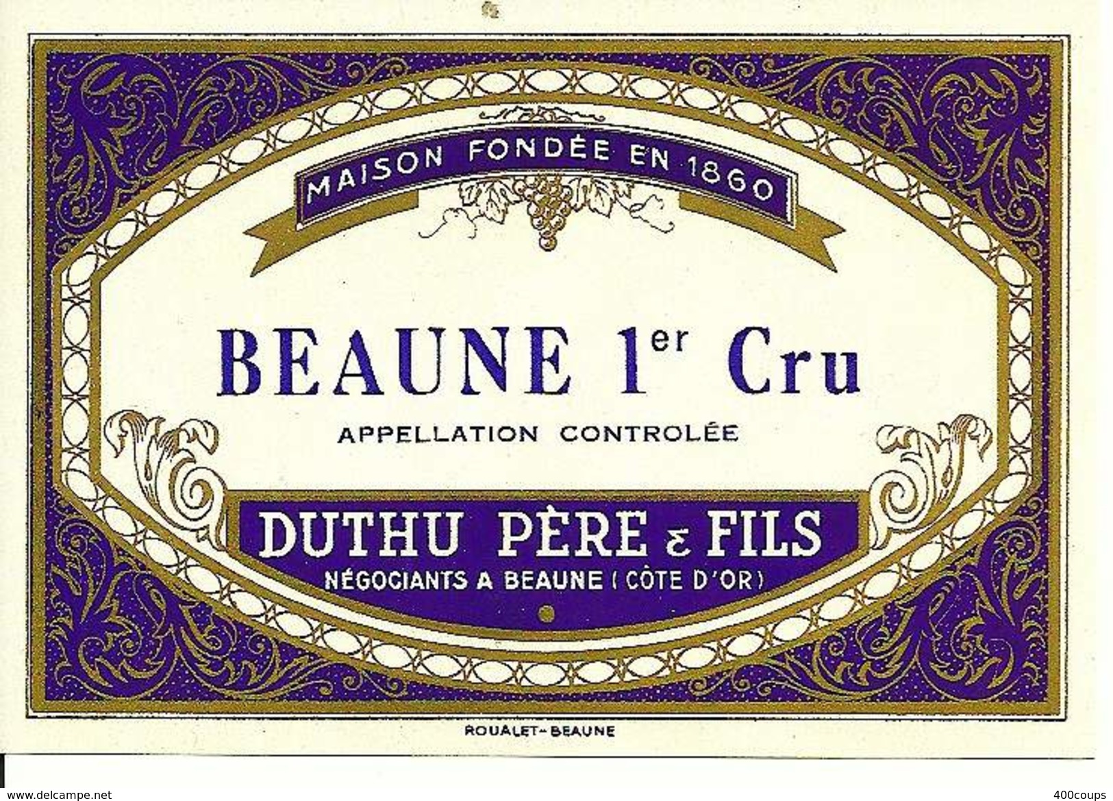 Etiquette De Vin - De 1971 - BEAUNE Ler Cru - Duthu Père & Fils, Beaune - - Autres & Non Classés