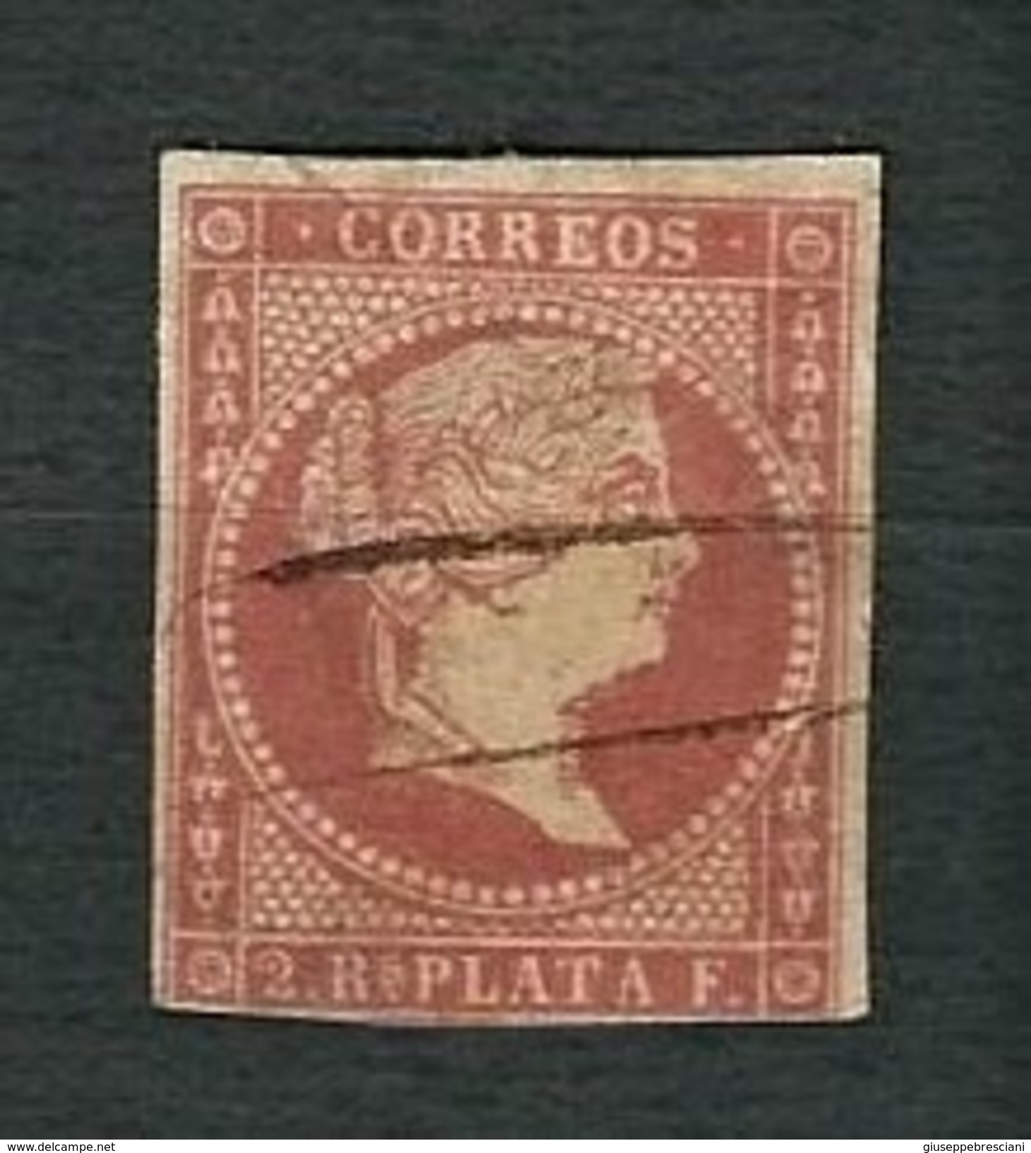 SPAGNA 1856 - Reina Isabell II - 2 C. Lilla.bruno - Yv:ES 46 - Usati