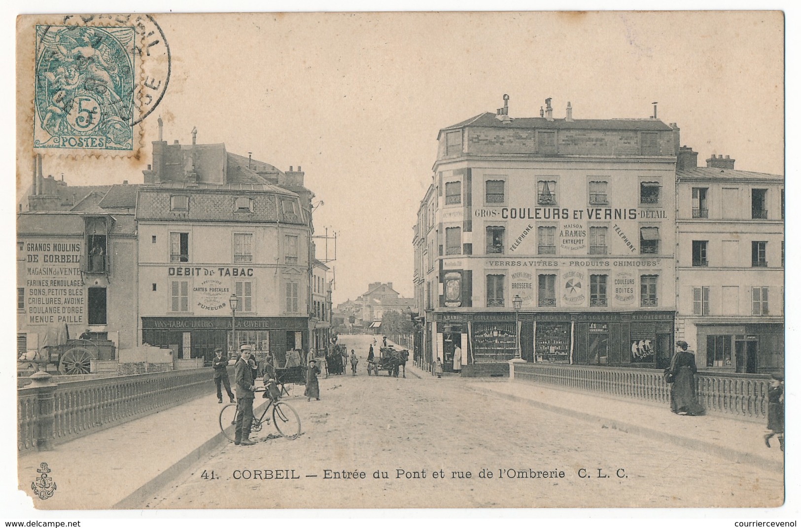 CPA - CORBEIL (Seine Et Oise) - Entrée Du Pont Et Rue De L'Ombrerie (Etat) - Corbeil Essonnes