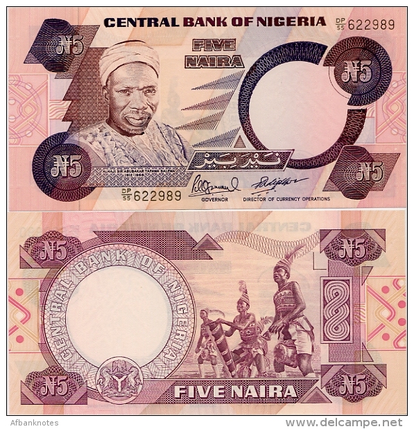 NIGERIA       5 Naira       P-24e       ND (1984)       UNC - Nigeria