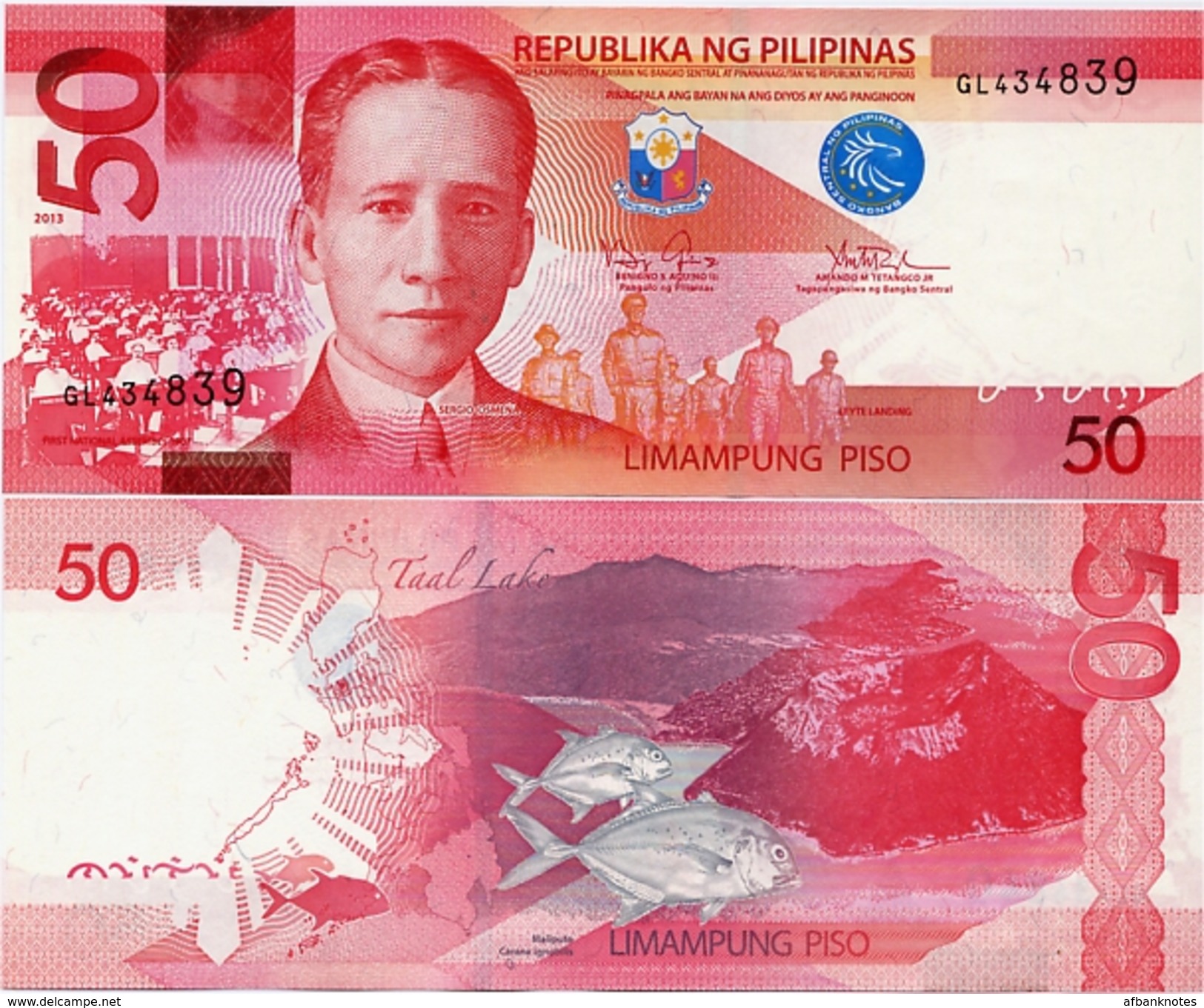 PHILIPPINES      50 Piso      P-207a       2013      UNC - Filippine