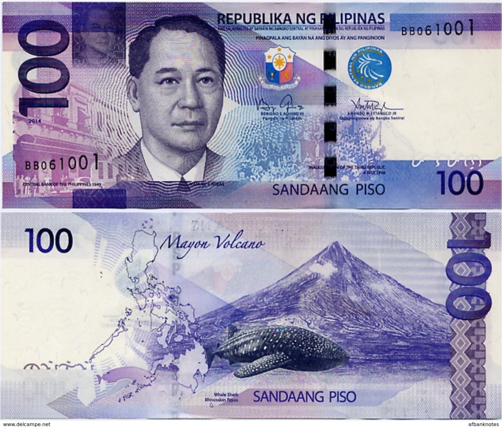 PHILIPPINES      100 Piso      P-208[d]       2014      UNC - Philippines