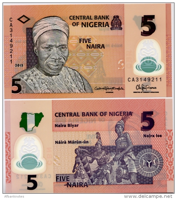 NIGERIA       5 Naira       P-38f       2015       UNC - Nigeria