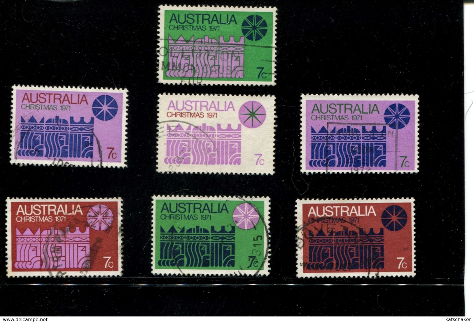 445802303 AUSTRALIA 1971 GEBRUIKT USED GEBRAUCHT OBLITERE YVERT 450 TOT 456 - Oblitérés