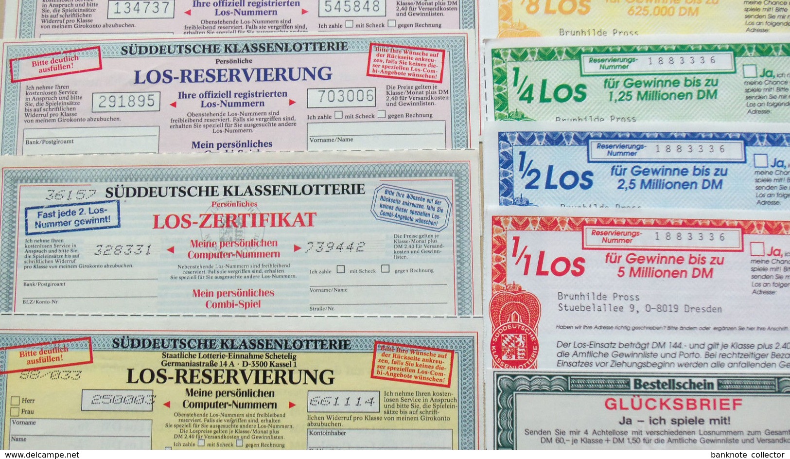 Deutschland, Germany - 50 X LOTTERIELOSE - LOTTOSCHEINE - COLLECTION ! - Lotterielose