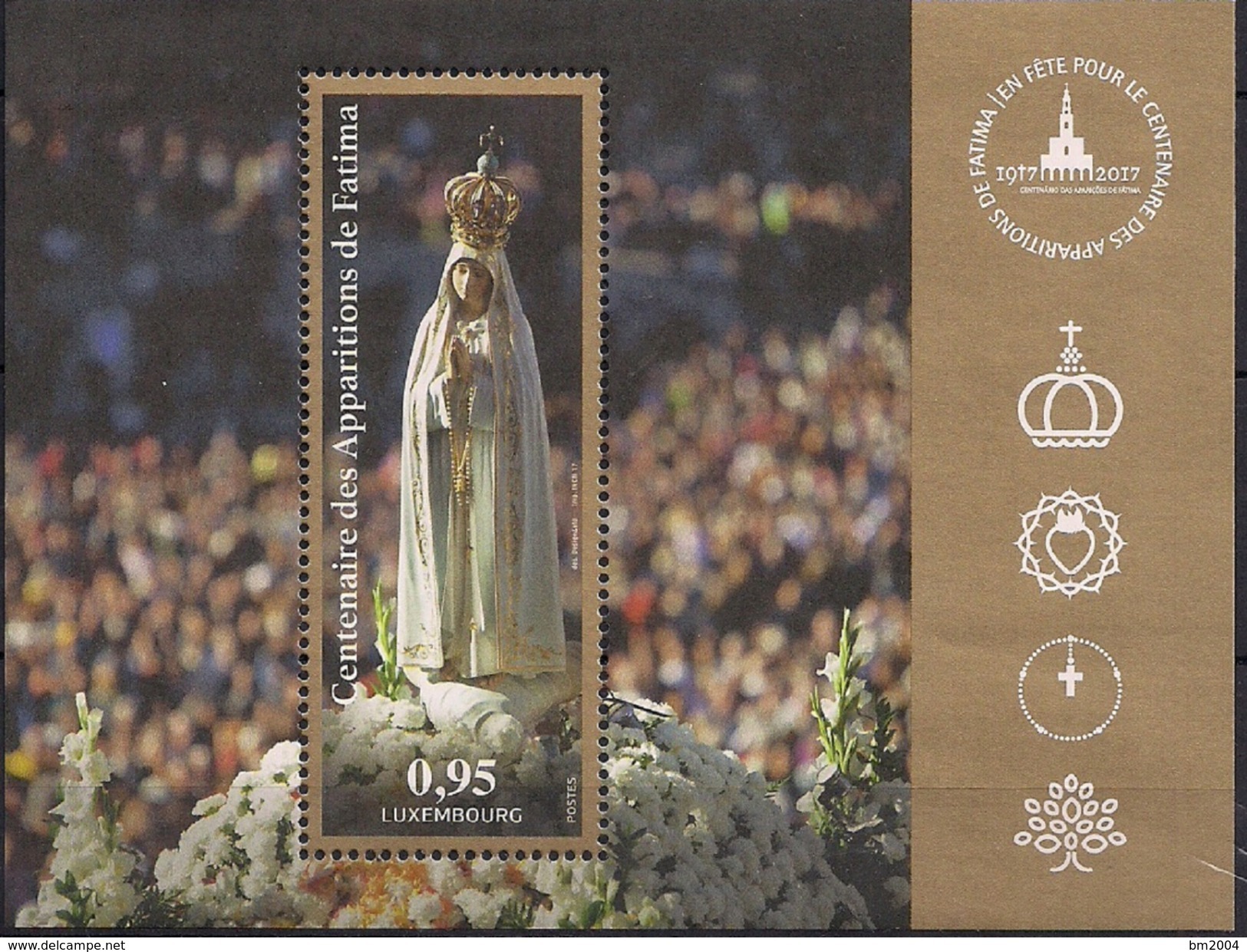 2017 Luxemburg Mi. Bl 37 **MNH   100. Jahrestag Der Marienerscheinung Von Fatima - Blocks & Sheetlets & Panes