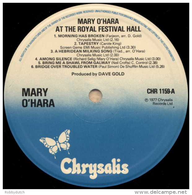 * LP *  MARY O'HARA - AT THE ROYAL FESTIVAL HALL (England 1977 EX!!) - Country En Folk