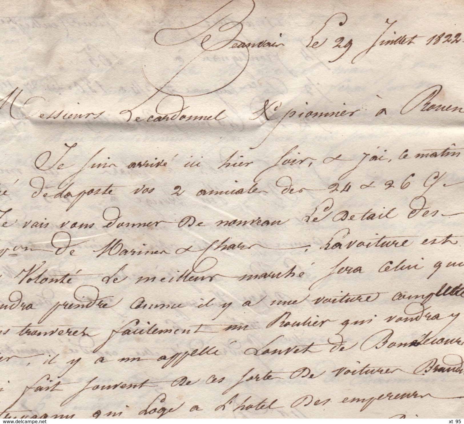 Beauvais - 58 - Oise - Courrier De 1822 - 1801-1848: Précurseurs XIX