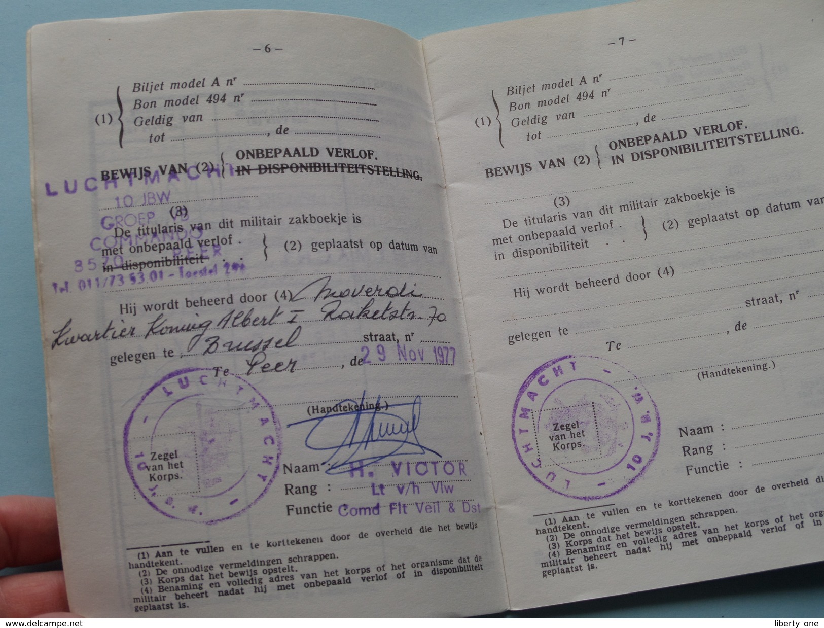 Militair ZAKBOEKJE + I.D. + Allerlei Dokumenten ( éénzelfde Persoon / Pieters ) Anno 1976 ( Détail Zie / Voir Photo ) ! - Documents