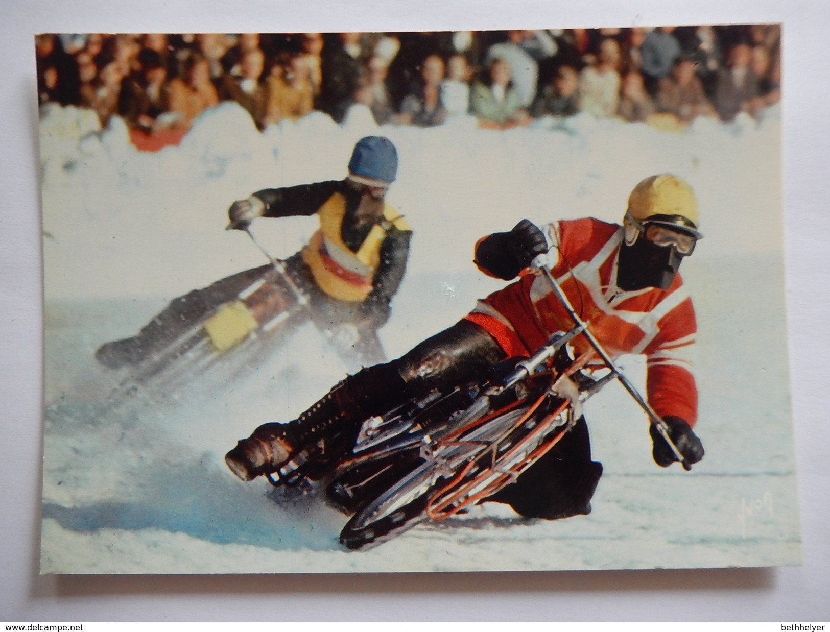 CPSM - MOTO - CHAMPIONNAT DU MONDE DE COURSE SUR GLACE - EDITIONS D'ART YVON - R533 - Motorfietsen