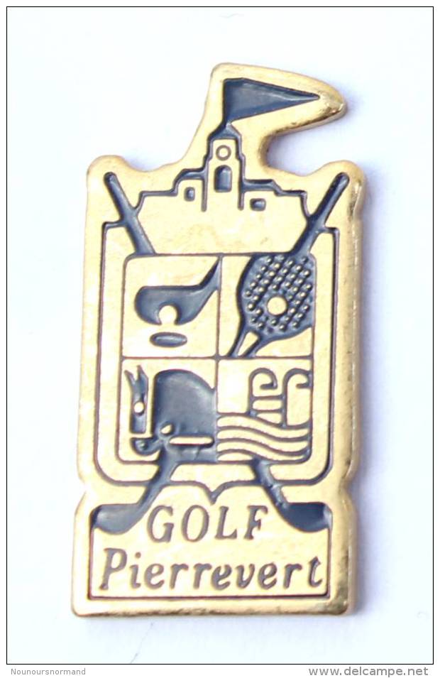 Pin's  GOLF PIERREVERT - Clubs De Golf - Raquette De Tennis - Cheval - Piscine - G276 - Golf