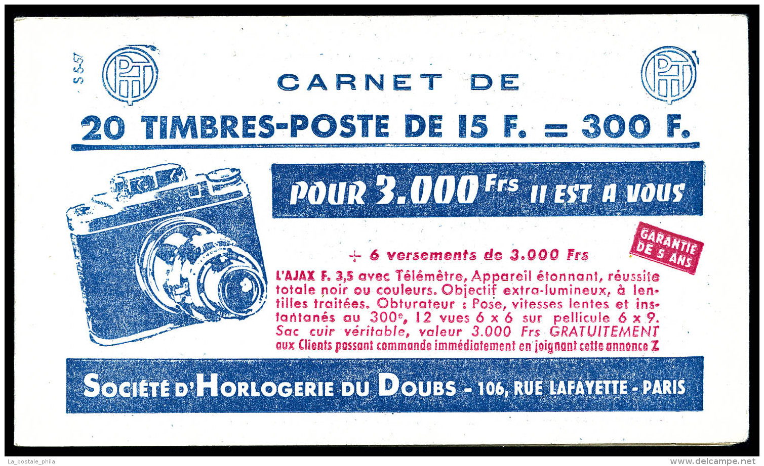 N°1011-C1, Série 5-57, HORLOGERIE DU DOUBS, TB      Qualité: ** - Autres & Non Classés