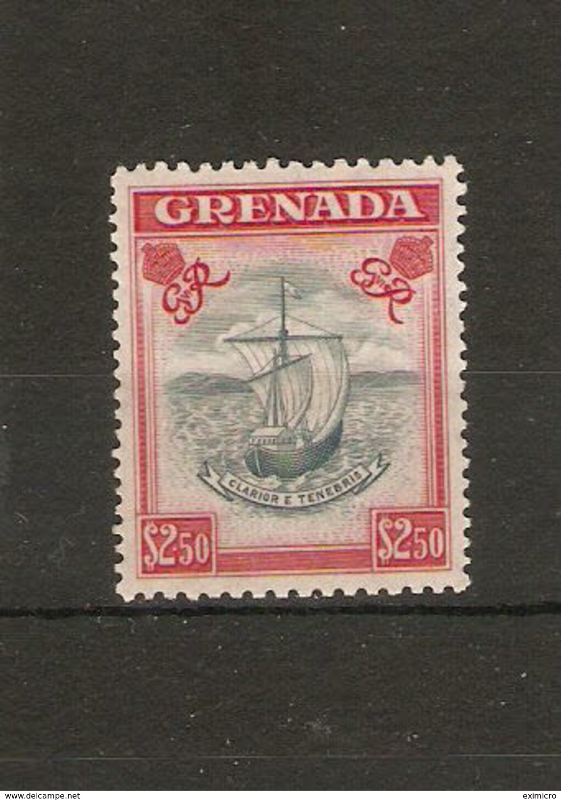 GRENADA 1951 $2.50 SG 184 MOUNTED MINT TOP VALUE OF THE SET - Grenada (...-1974)