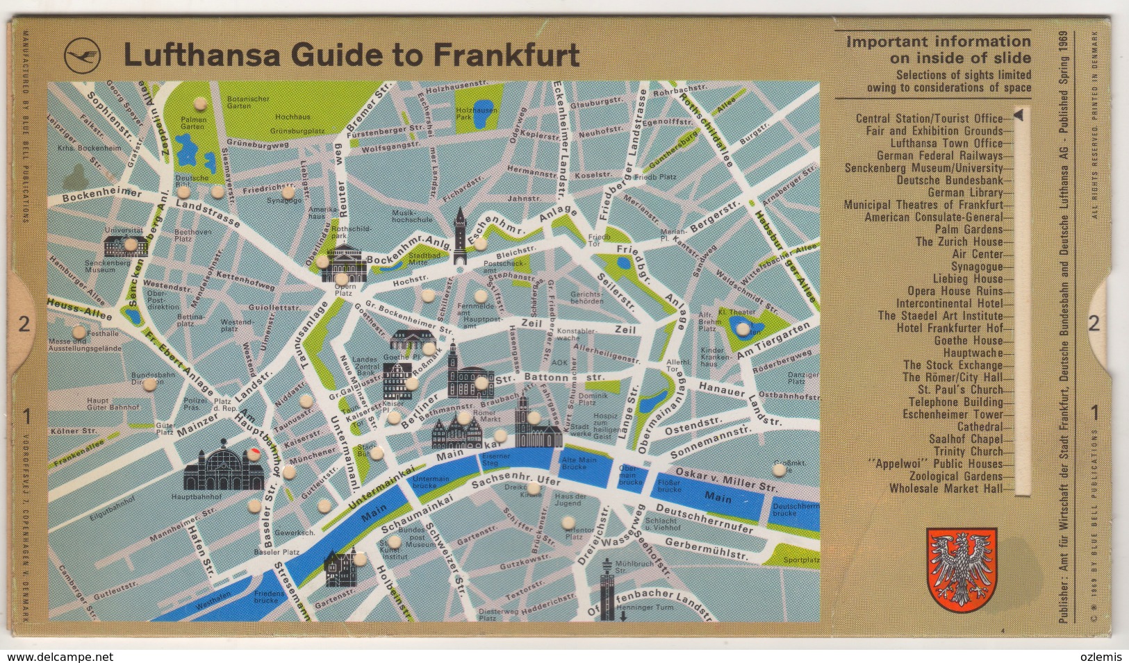 LUFTHANSA AIRLINES GUIDE TO FRANKFURT 1969 - Advertisements