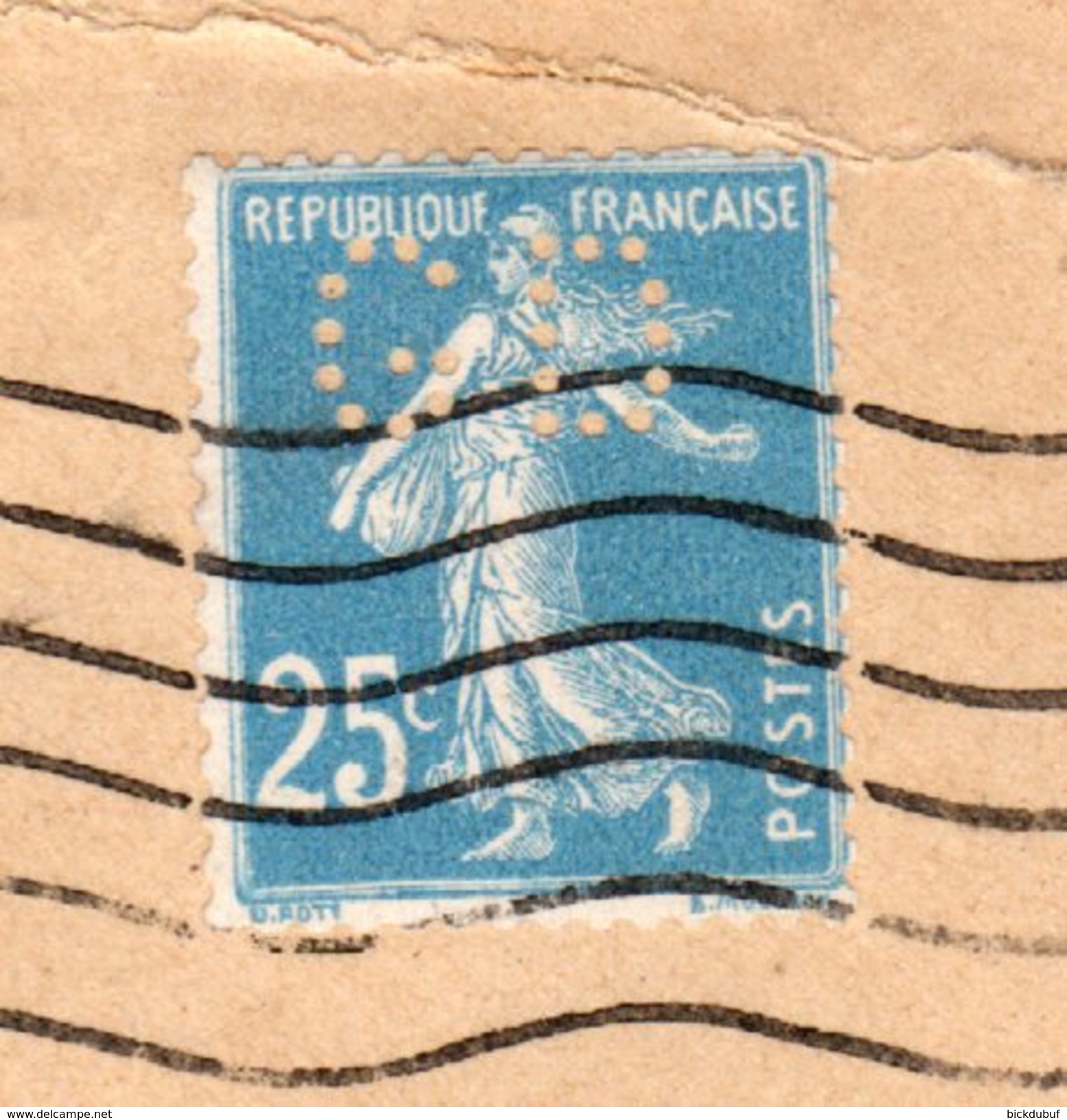 Timbre Perforé G D Sur Enveloppe La Défense Automobile Et Sportive Le Mans 1925 - 1921-1960: Moderne