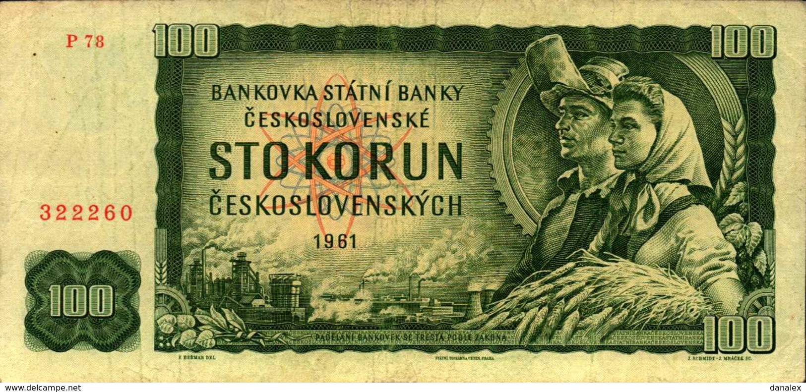 TCHECOSLOVAQUIE 100 KORUN De 1961  Pick 91b - Tchécoslovaquie