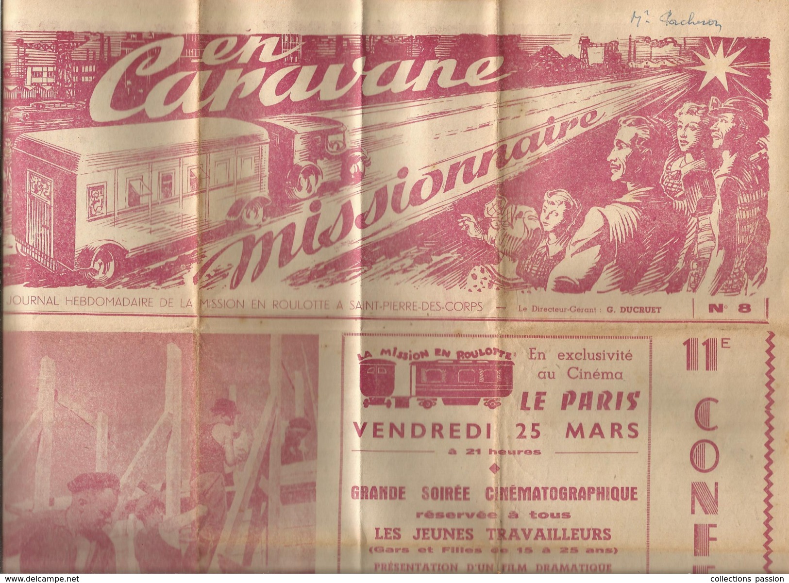 Journal Hebdomadaire , EN CARAVANE MISSIONNAIRE , Saint Pierre Des Corps , 2 Pages, 2 Scans, Frais Fr : 1.95&euro; - Andere & Zonder Classificatie