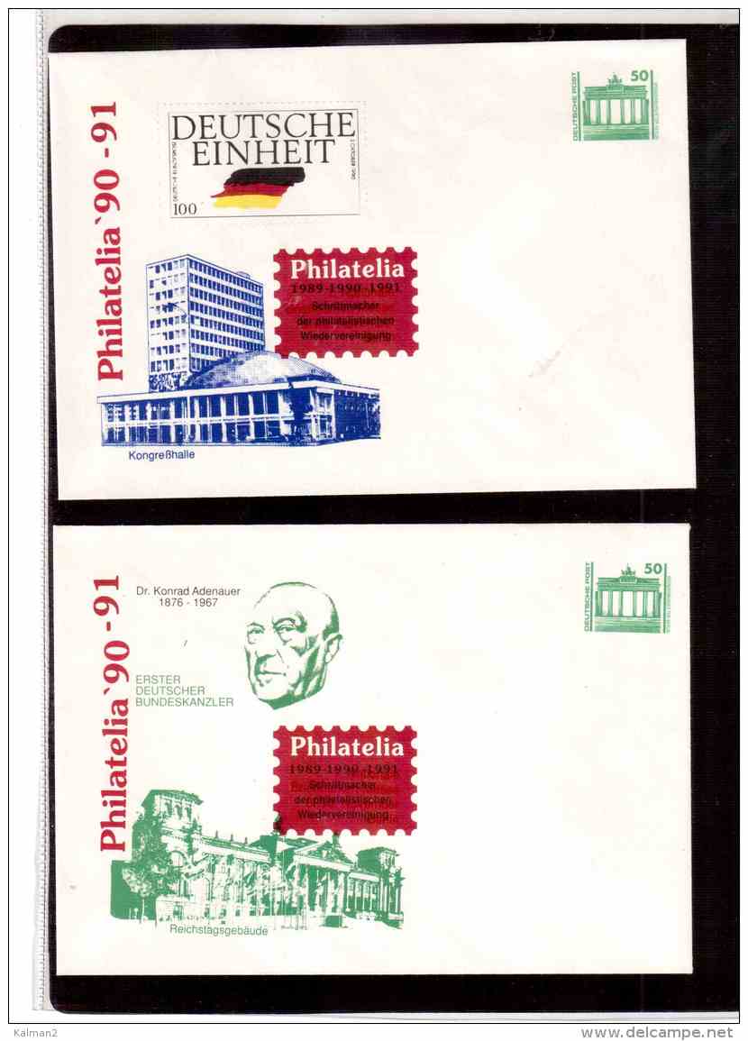 TEM9473   -       ENTIRE   50  Pf.   NEW    /    PHILATELIA  '90 - '91  ( 4 COVERS) - Enveloppes Privées - Neuves