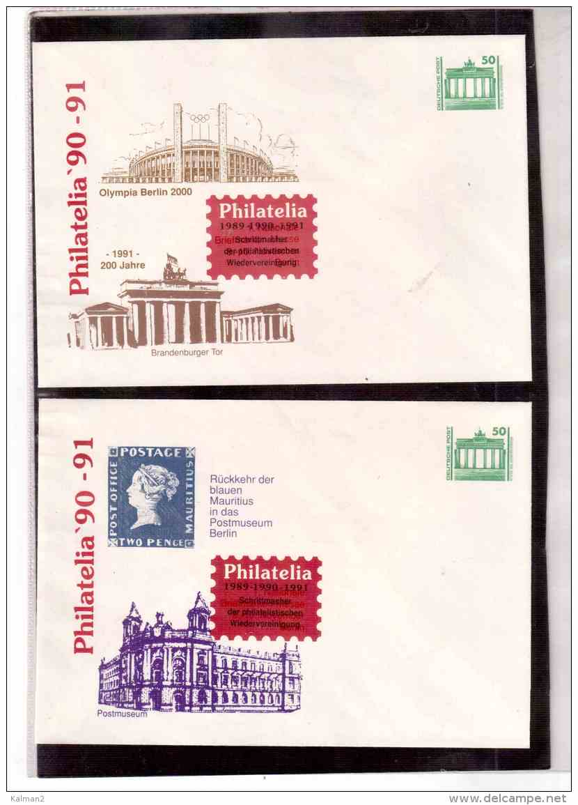 TEM9473   -       ENTIRE   50  Pf.   NEW    /    PHILATELIA  '90 - '91  ( 4 COVERS) - Private Covers - Mint