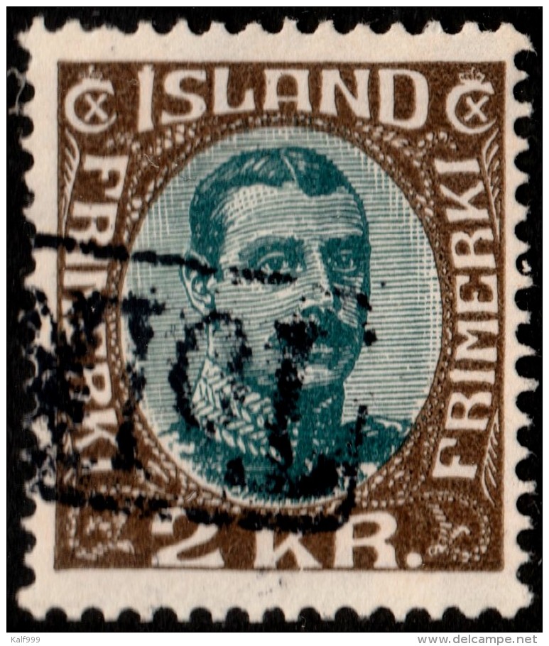 ~~~ Islande Iceland  1920 - Christian X - Mi. 97 (o) - CV 32.00 Euro ~~~ - Gebruikt