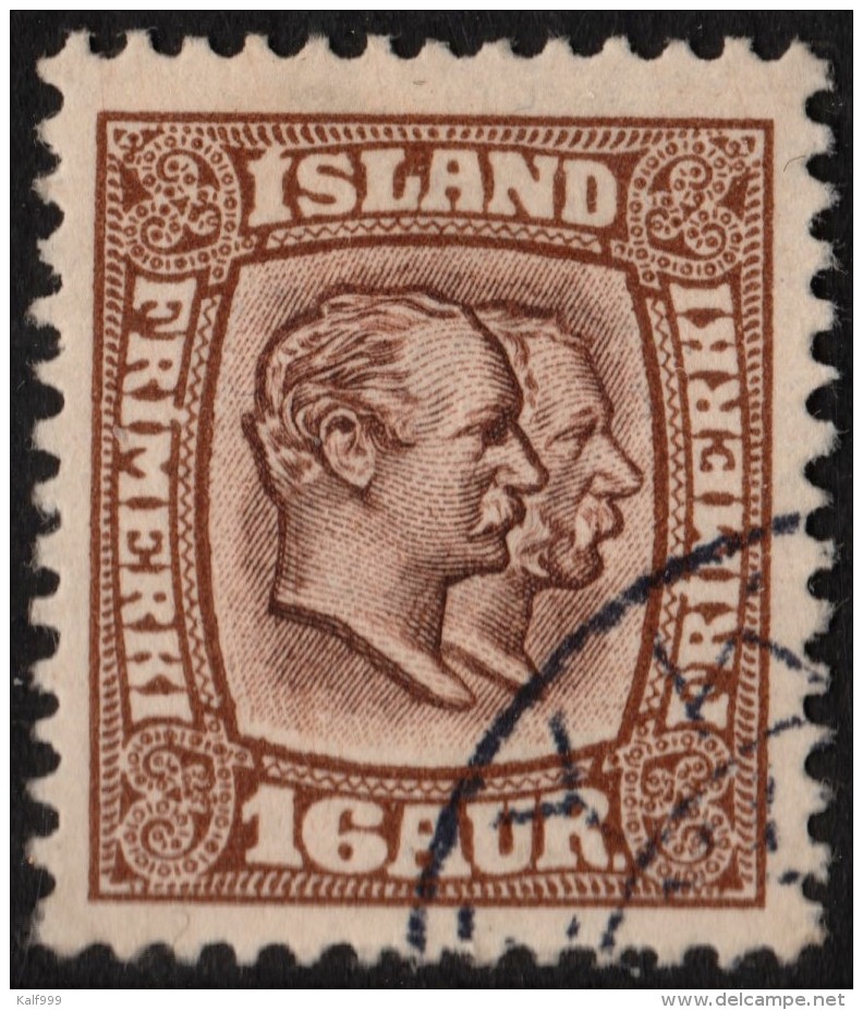 ~~~ Islande Iceland  1907  -  Christian IX  Key Value - Mi. 55 (o) - CV 35.00 Euro ~~~ - Gebruikt