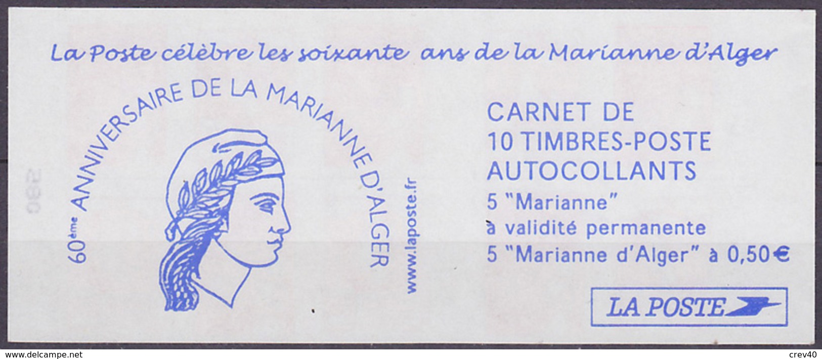 Carnet Neuf ** N° 1512(Yvert) France 2004 - Marianne De Luquet Et D'Alger, Daté 10/09/04 - Modernes : 1959-...
