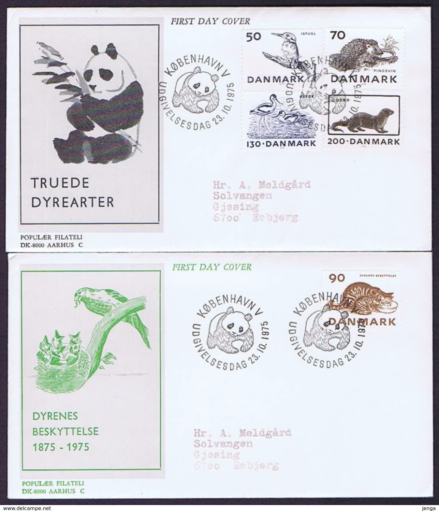 Denmark; 1975; Endangered Species And Animal Protection; WWF.  Panda FDC With Panda Postmark - FDC