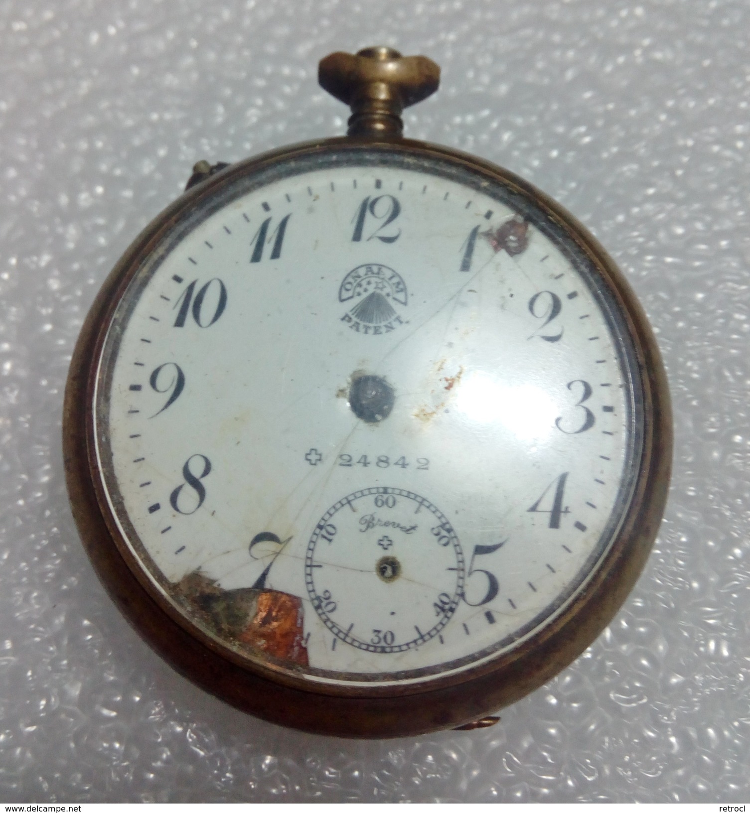 Antique ONALIM Patent 24842 Non-Running Pocket Watch FOR PARTS! - Orologi Da Polso