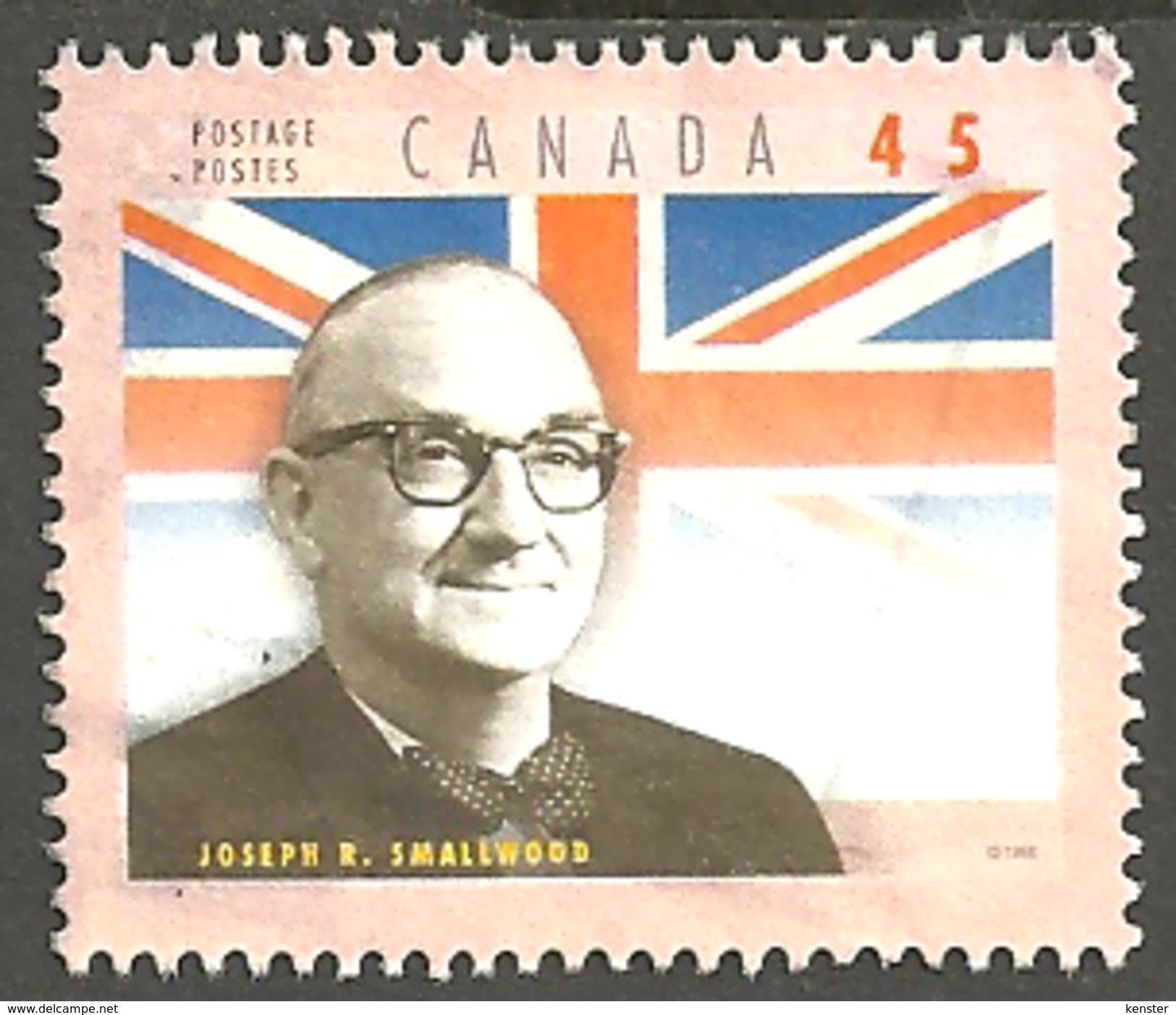 Sc. # 1709e Provincial Premier, Joseph Smallwood, Newfoundland Single Used 1998 K099 - Gebruikt