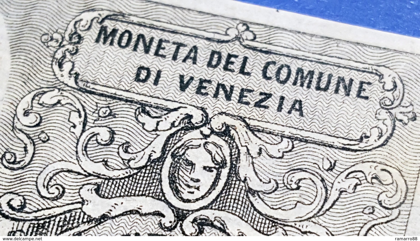 Italy Venezia 1 Lira Corrente 1849 R4 (2 x 50 Centesimi - Non Divisa) pS191a Sup- / Au-