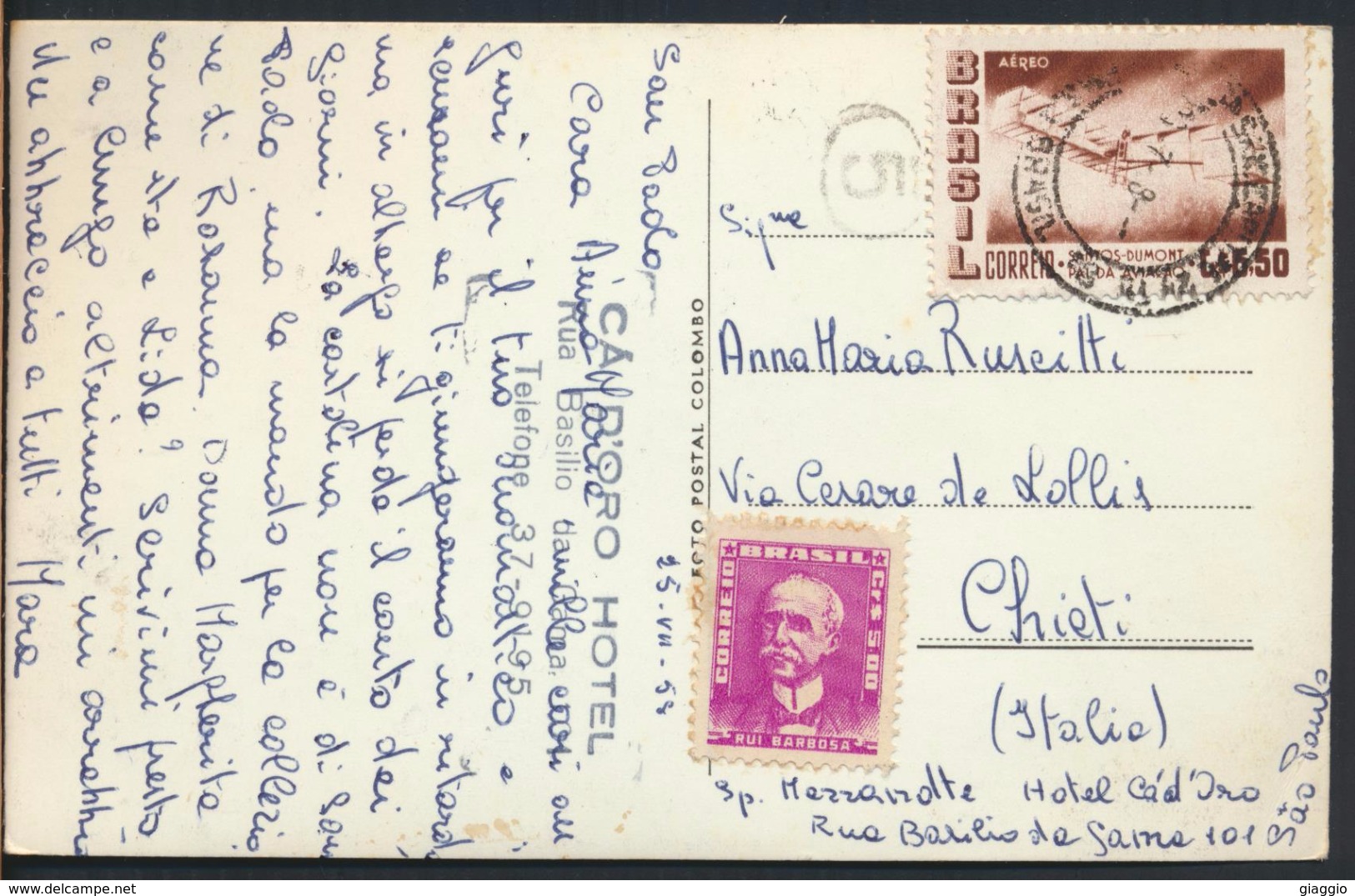 °°° 4395 - BRASIL - BELO HORIZONTE - TRECHO DA AV. AFONSO PENA - 1958 With Stamps °°° - Belo Horizonte