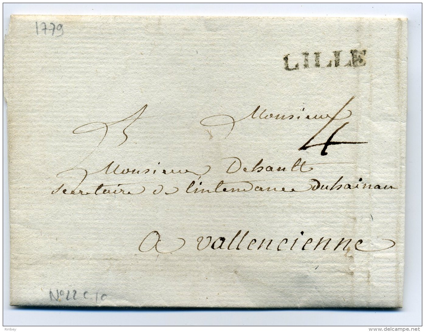MP LILLE   ( Lenain N°22) / Dept 57 Nord / 15 Février 1779 - 1701-1800: Précurseurs XVIII
