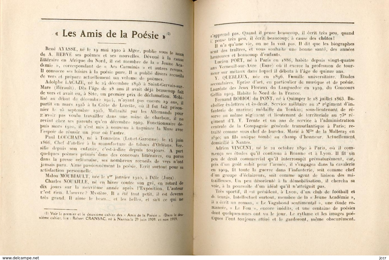 Les Amis de la Poésie - Troisième Cahier - Octobre 1929