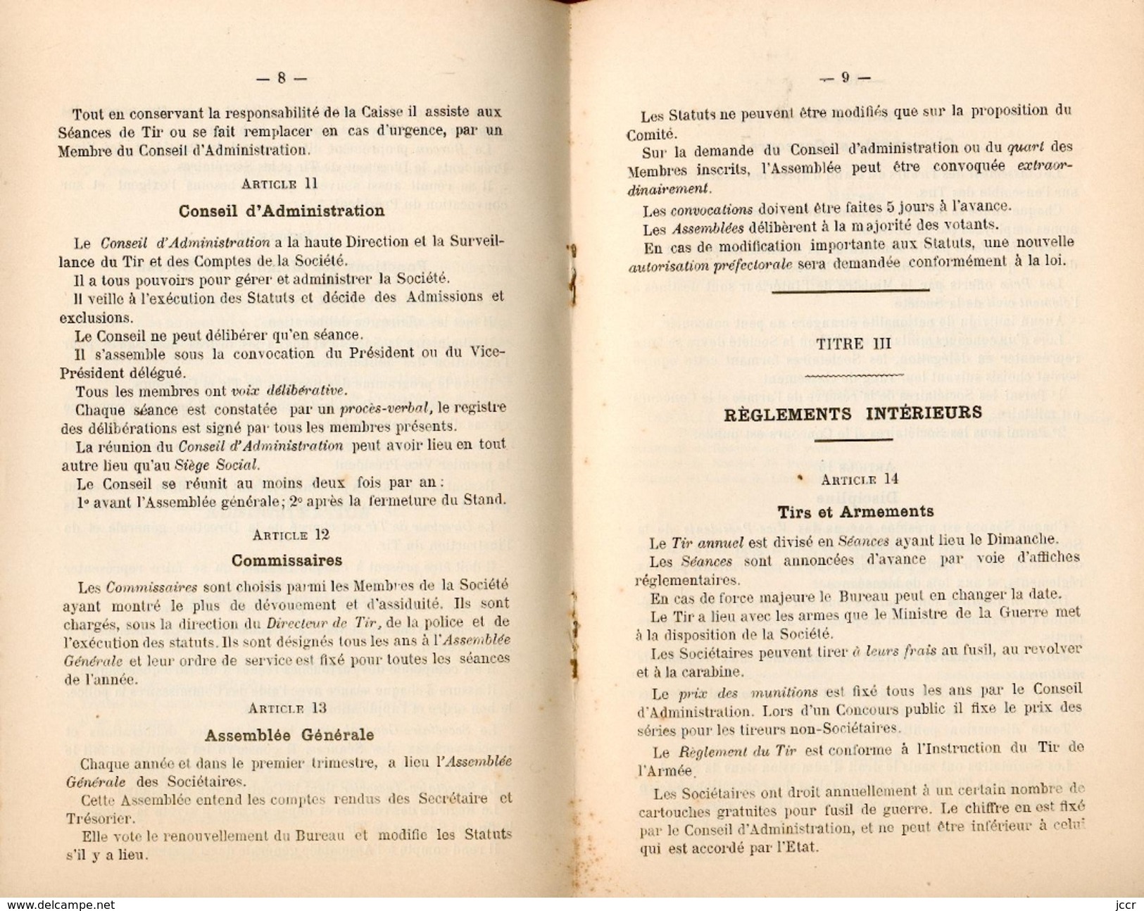 Union Des Sociétés De Tir De France - Statuts De La Société De Tir Mixte "La Brèche" De Cauffry-Soutraine (Oise) - 1909 - 1901-1940