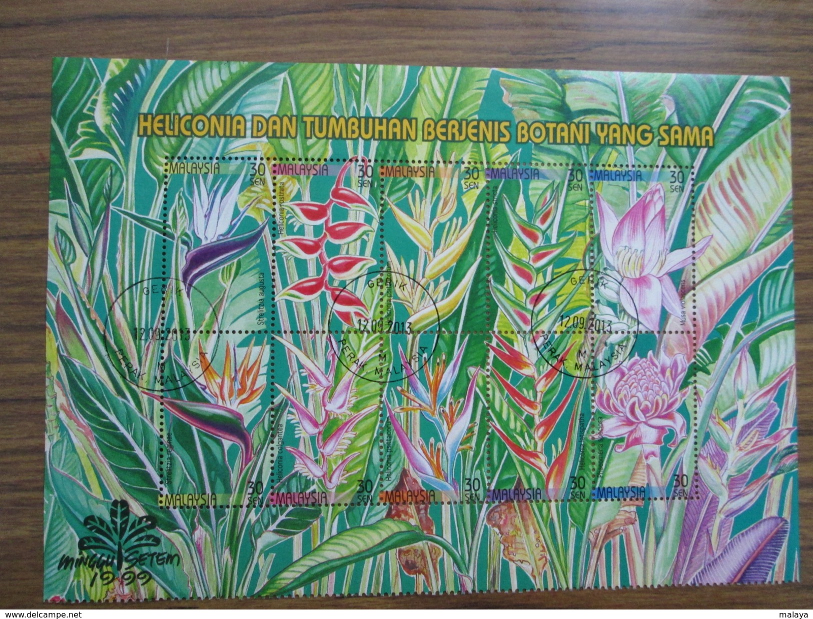 Malaysia 1999 Set Heliconia Plant Used Flowers Malay Uk Gb - Malaysia (1964-...)