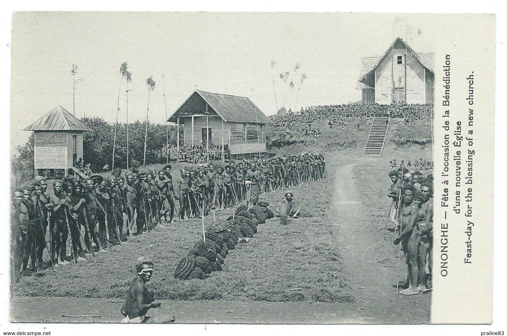 CPA - ONONGHE, FETE A L' OCCASION BENEDICTION NOUVELLE EGLISE - PAPOUASIE NOUVELLE GUINEE - Animée - Autres & Non Classés