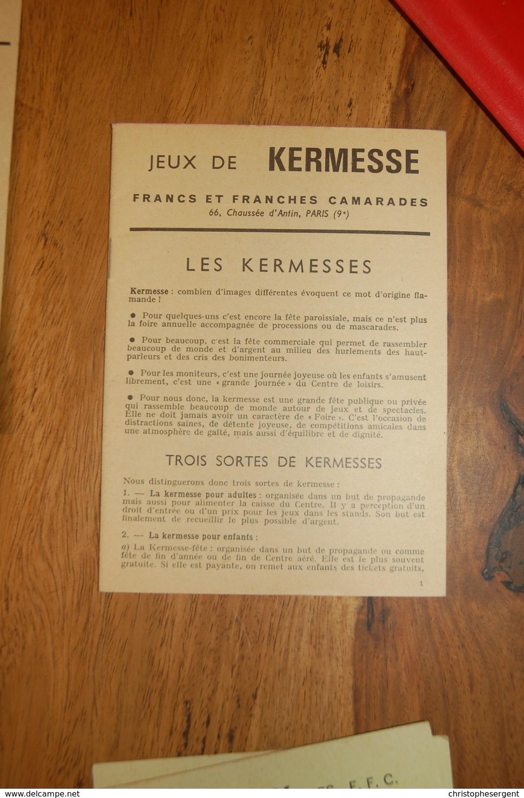 Cartes De Jeux Destinées à La Kermesse 1968 , 2 Pochettes - Autres & Non Classés