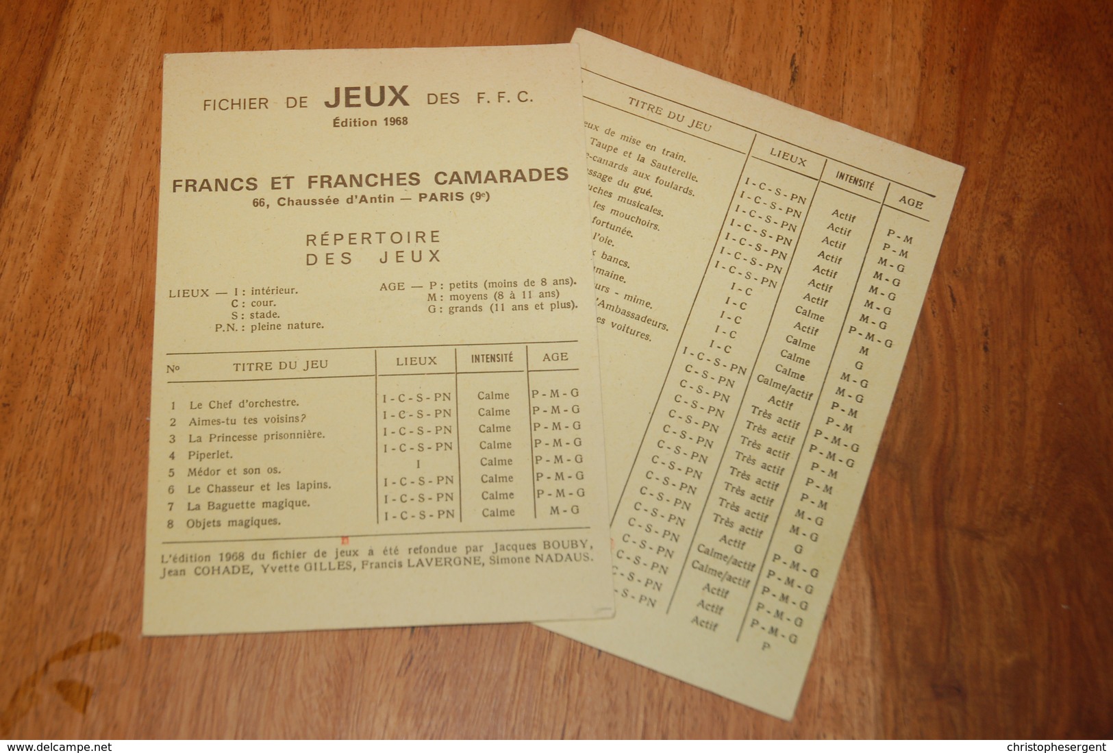 Cartes De Jeux Destinées à La Kermesse 1968 , 2 Pochettes - Autres & Non Classés