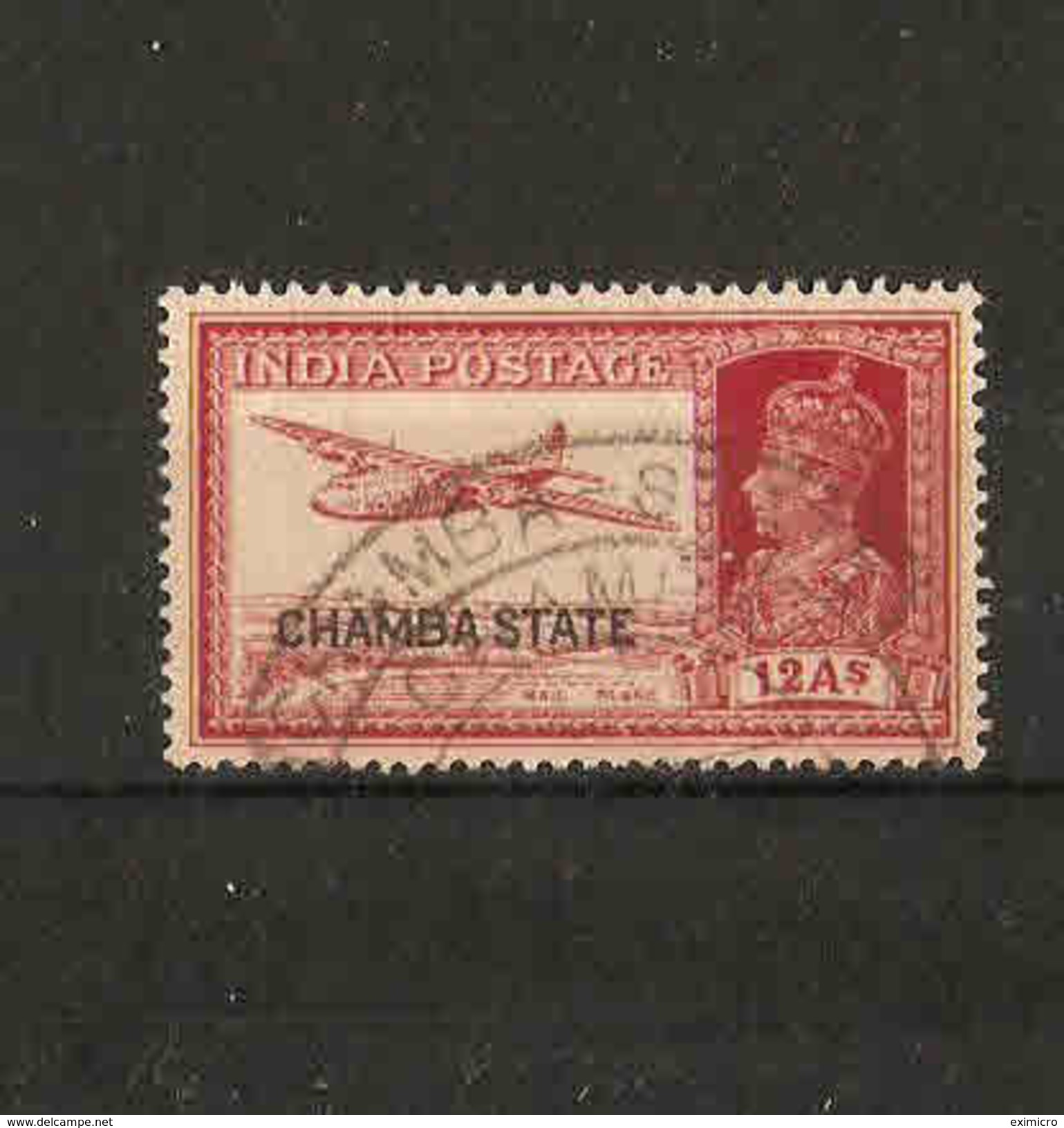 INDIA - CHAMBA 1938 12a  SG 93 FINE USED Cat £110 - Chamba