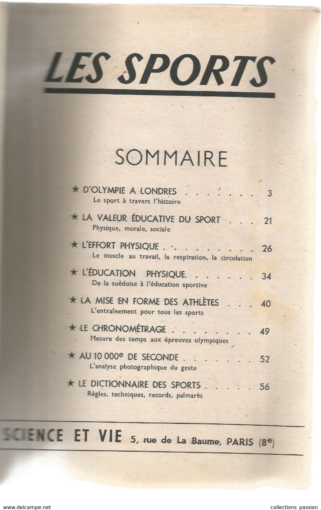 SCIENCE ET VIE ,Hors Série , 1948 , LES SPORTS ,  184 Pages , 2 Scans , Frais Fr : 3.95 &euro; - 1900 - 1949