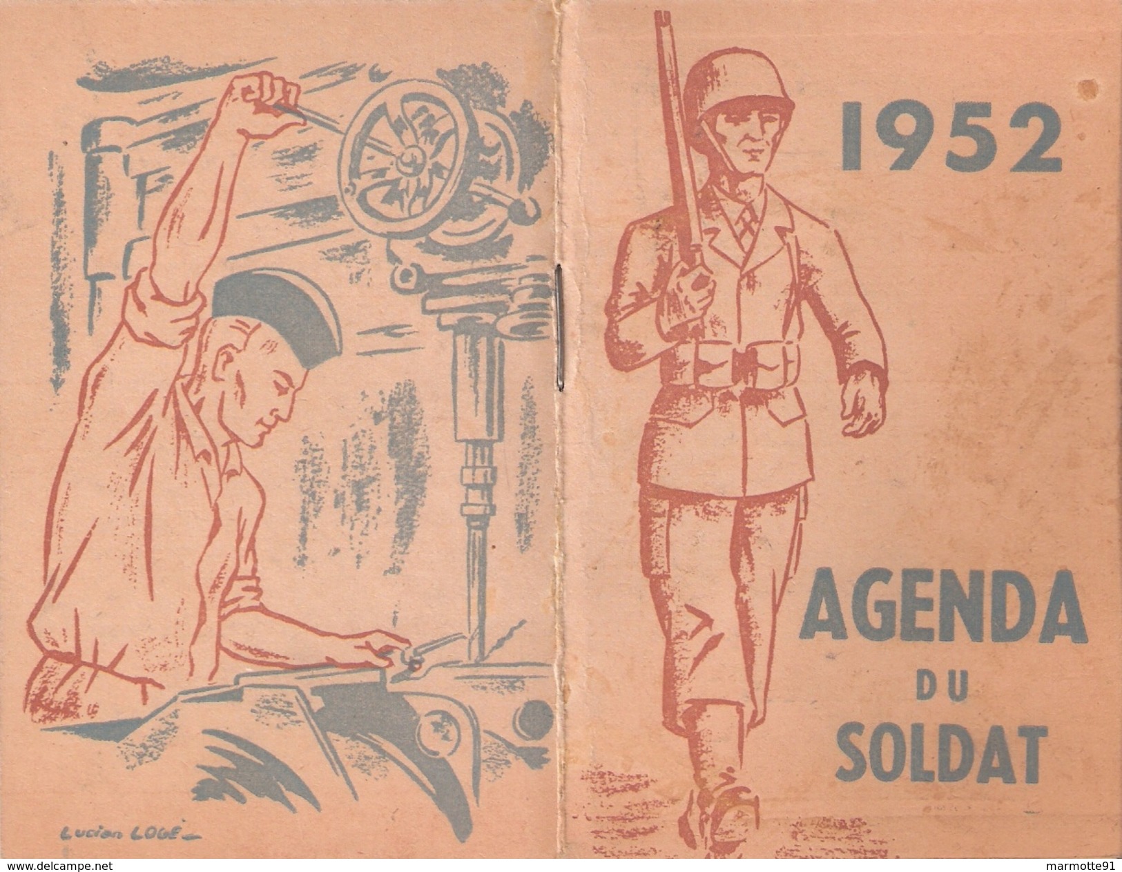 1952 AGENDA DU SOLDAT ARMEE FRANCAISE OCCUPATION ALLEMAGNE INDOCHINE AFN - Documents