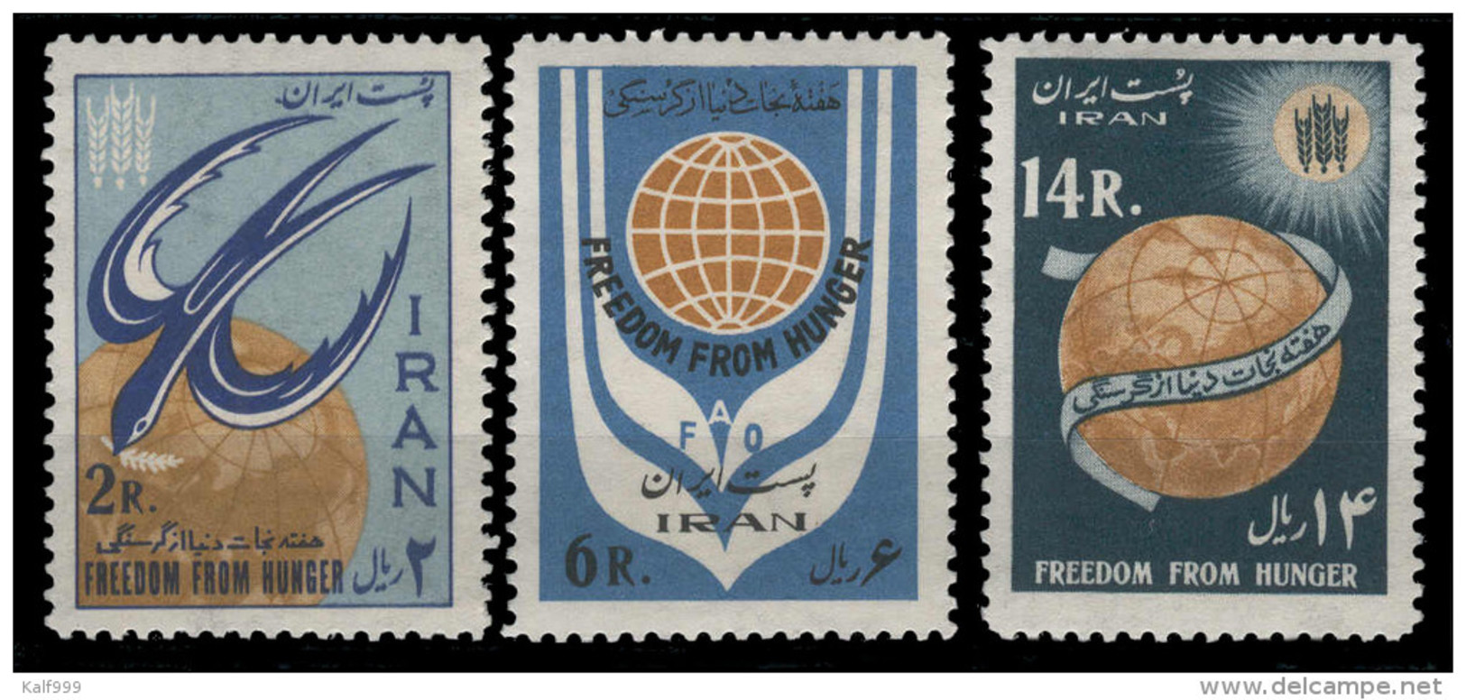 ~~~ Iran Persia 1963 - Freedom From Hunger - Mi. 1153/1155 ** MNH - CV 7.50 Euro ~~~ - Iran