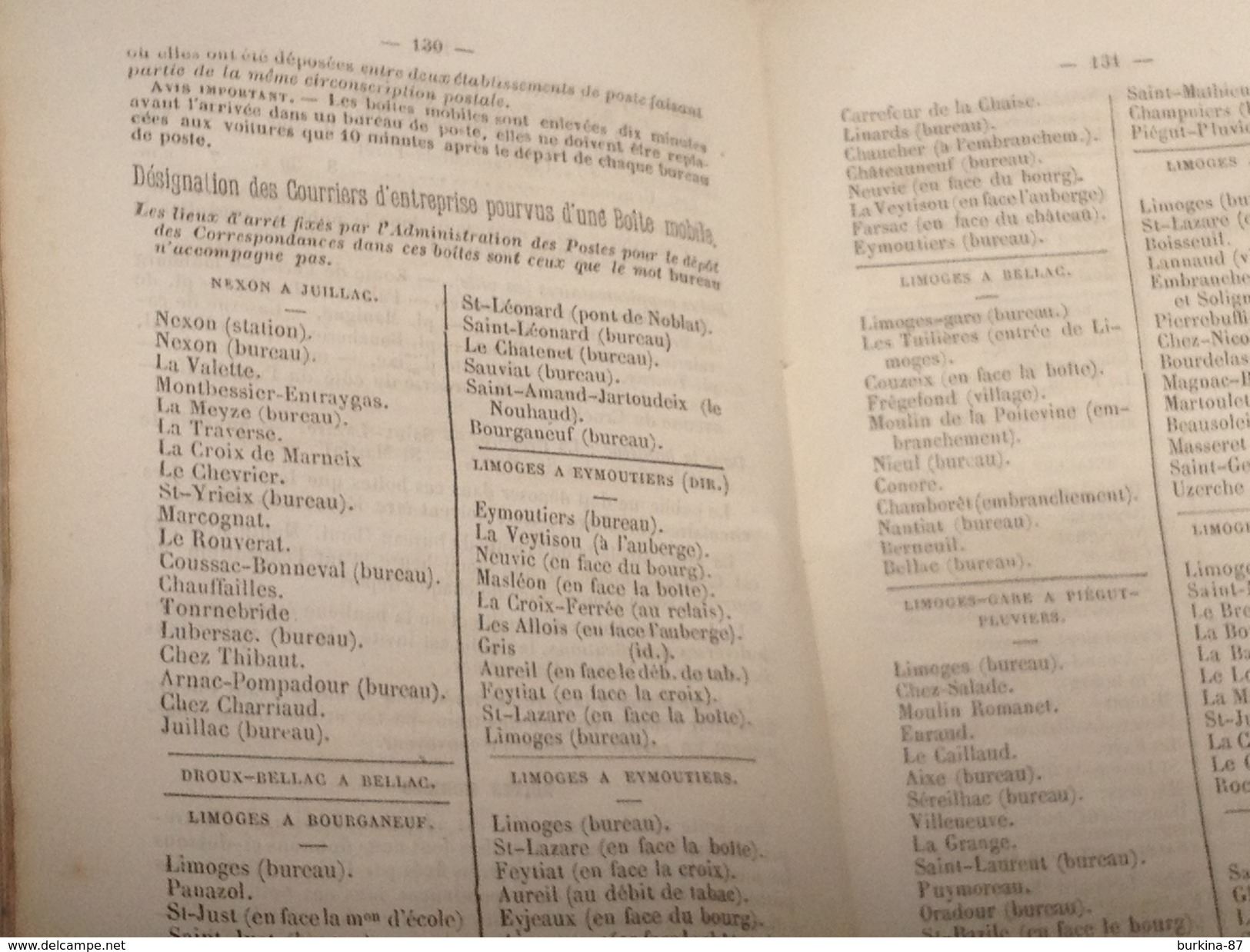 ALMANACH LIMOUSIN , 1874, Diocèse de Limoges,296 PAGES