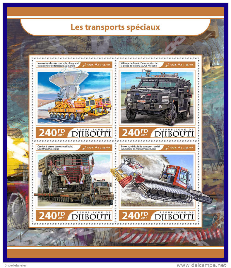 DJIBOUTI 2017 ** Special Transport Spezialtransporter Transports Speciaux M/S - IMPERFORATED - DH1717 - Sonstige (Land)