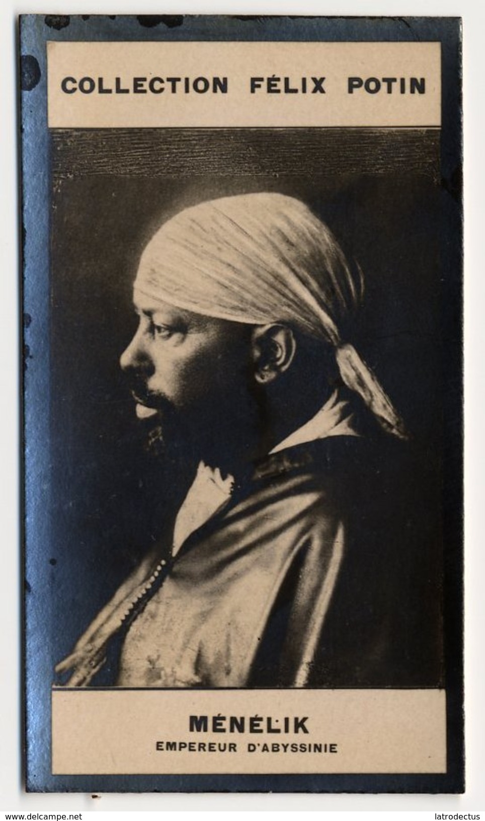 Collection Felix Potin - 1898 - REAL PHOTO - Menelik II, Empereur D'Abyssinie, Éthiopie,  Emperor Of Ethiopia - Félix Potin