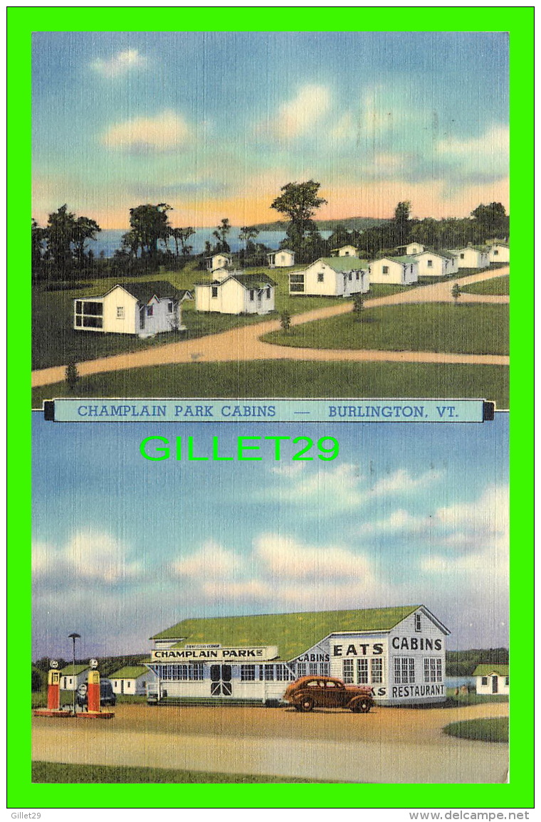 BURLINGTON, VT - CHAMPLAIN PARK CABINS - TRAVEL IN 1940 - - Burlington