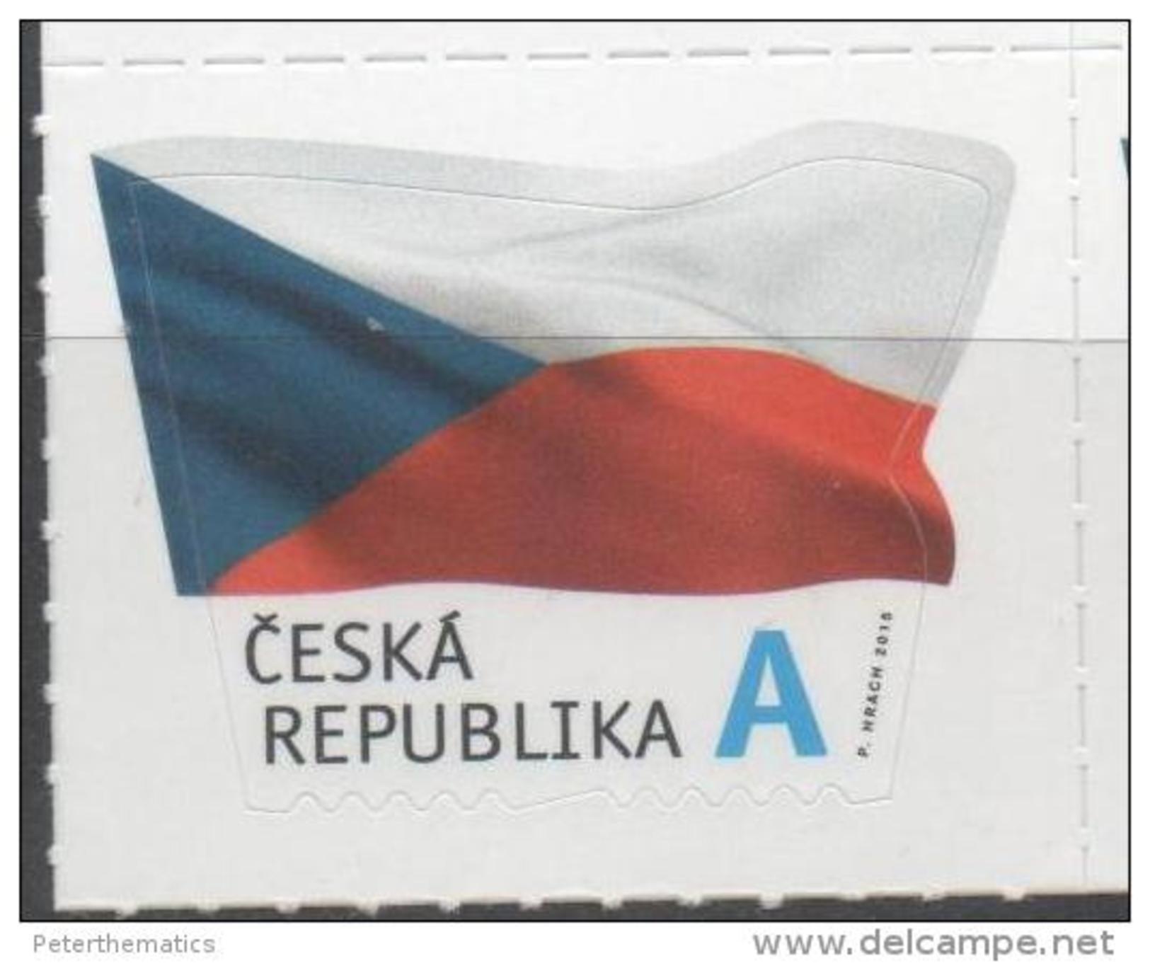 CZECH REPUBLIC,2015, MNH, FLAGS, FLAG-SHAPED SELF-ADHESIVE STAMP - Stamps