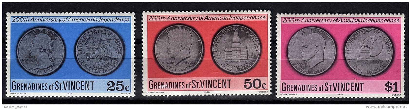 St Vincent Grenadines, 1976, SG 82 - 84,  Complete Set Of 3, MNH - St.Vincent (...-1979)